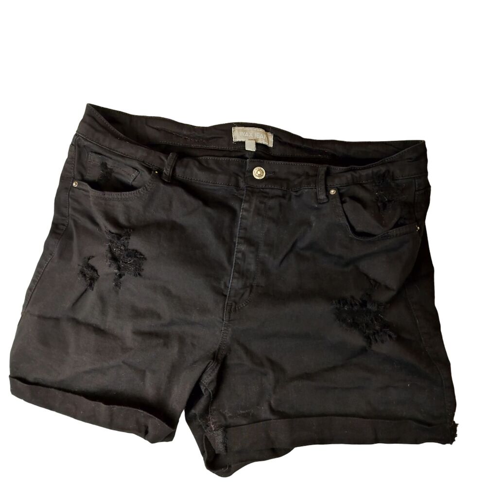Women's Wax Jeans Black Jean Shorts. Size 3XL